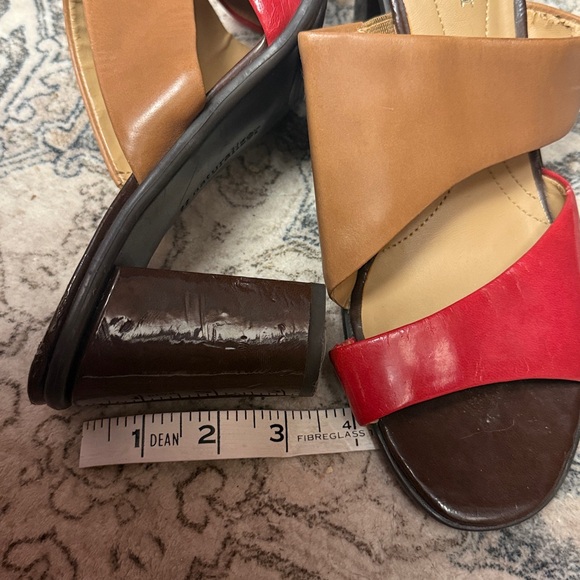 Naturalizer Red and Brown Heeled Sandals - Picture 6 of 7